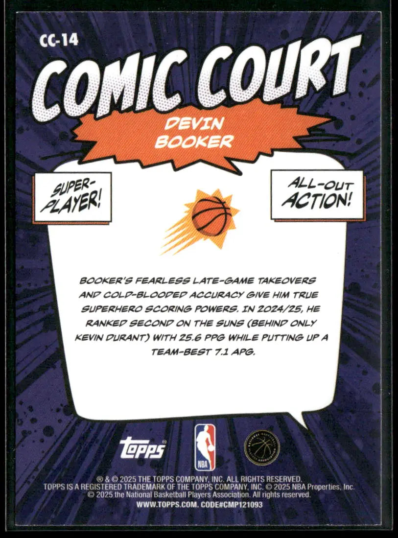 2025 Topps Flagship Basketball Comic Court Devin Booker 