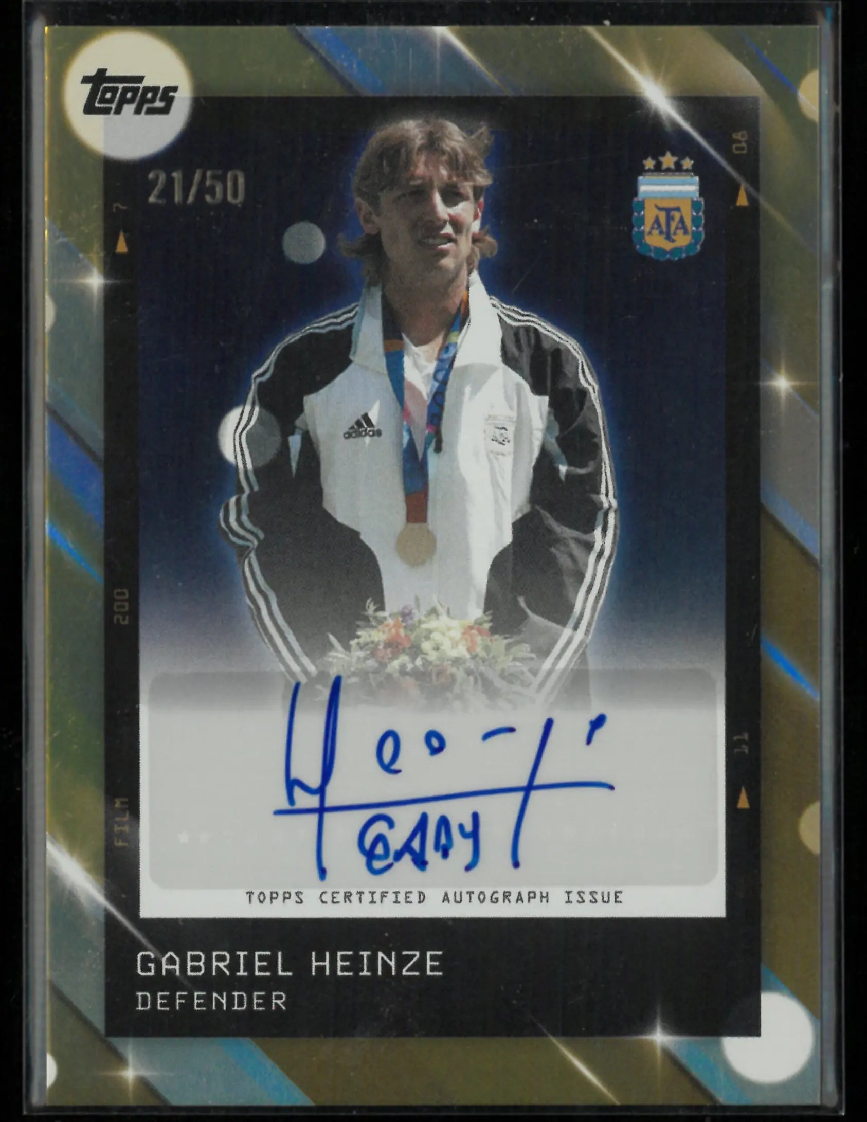 2025 Topps Focus Argentina Argent Autograph Gabriel Heinze /50 Gold 