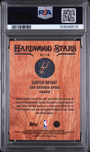 2025 Topps Hardwood Stars Rookie Carter Bryant RC PSA 9 