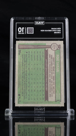 2025 Topps Heritage Chrome Baseball Rōki Sasaki RC Rookie #224 TAG 10 