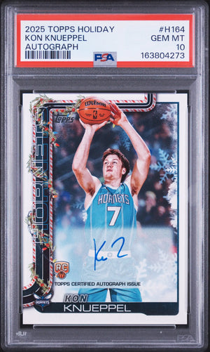 2025 Topps Holiday Mega Basketball Autograph Rookie Kon Knueppel Auto RC PSA 10 