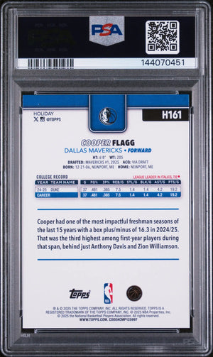 2025 Topps Holiday Rookie Cooper Flagg RC PSA 10 