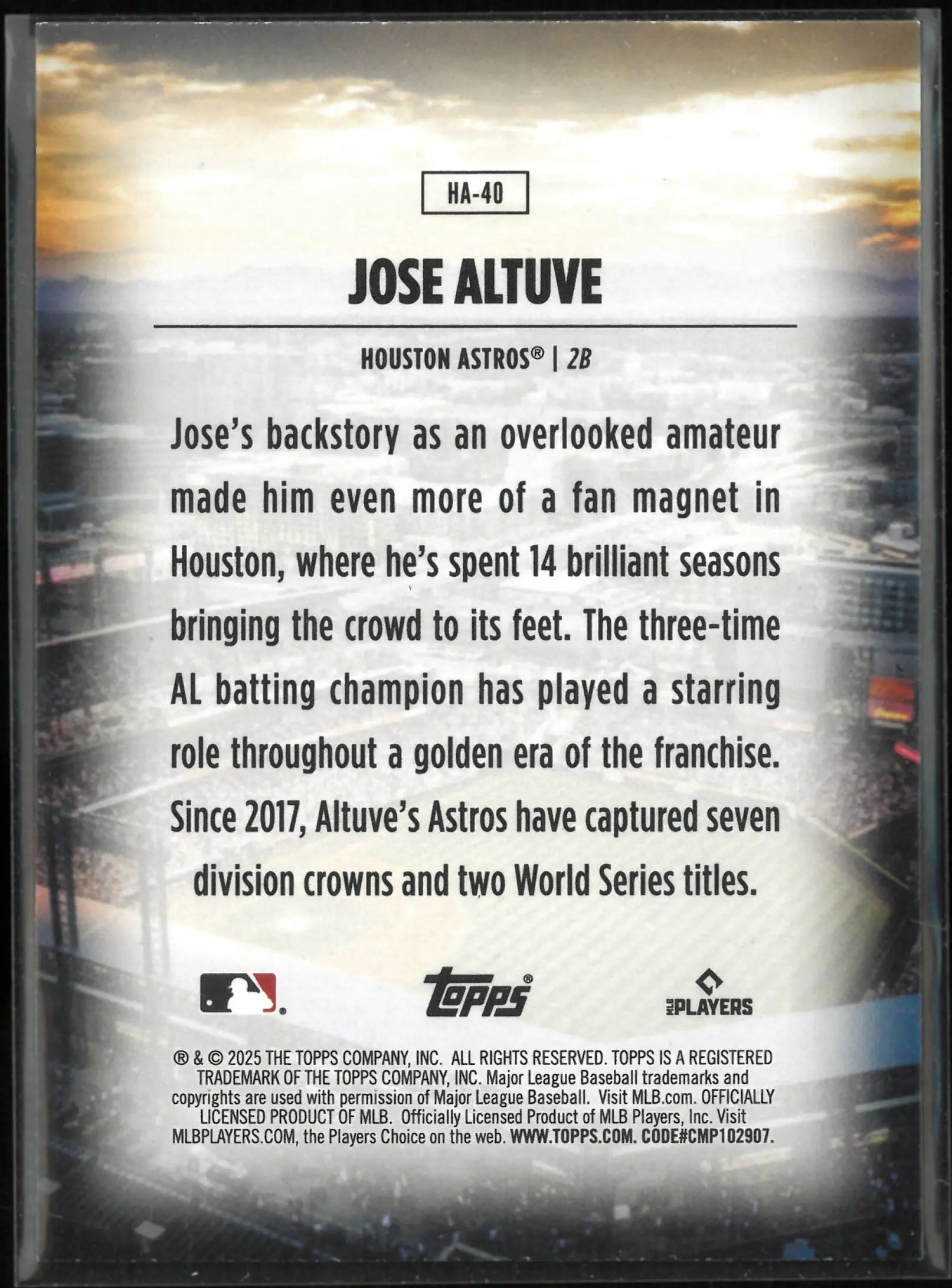 2025 Topps Home Field Advantage Jose Altuve 