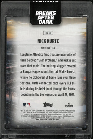 2025 Topps Home Field Advantage Nick Kurtz Rookie RC 