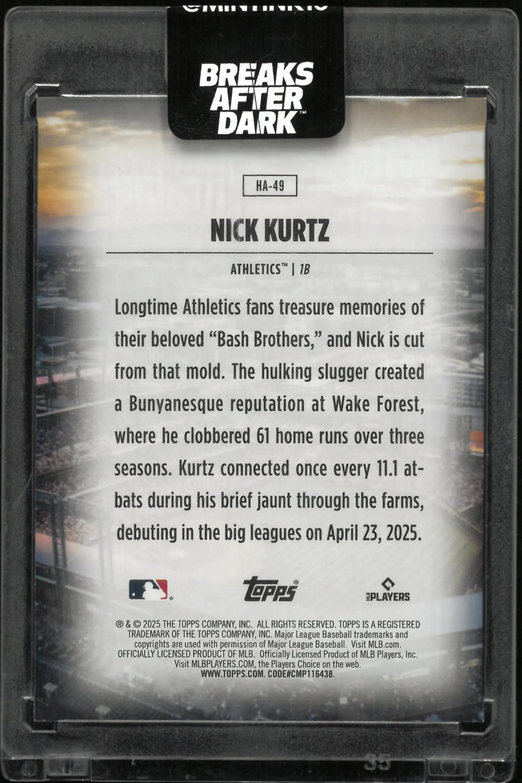 2025 Topps Home Field Advantage Nick Kurtz Rookie RC 