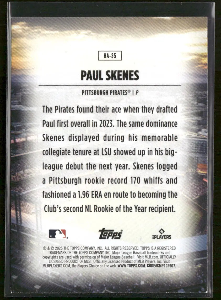 2025 Topps Home Field Advantage Paul Skenes 