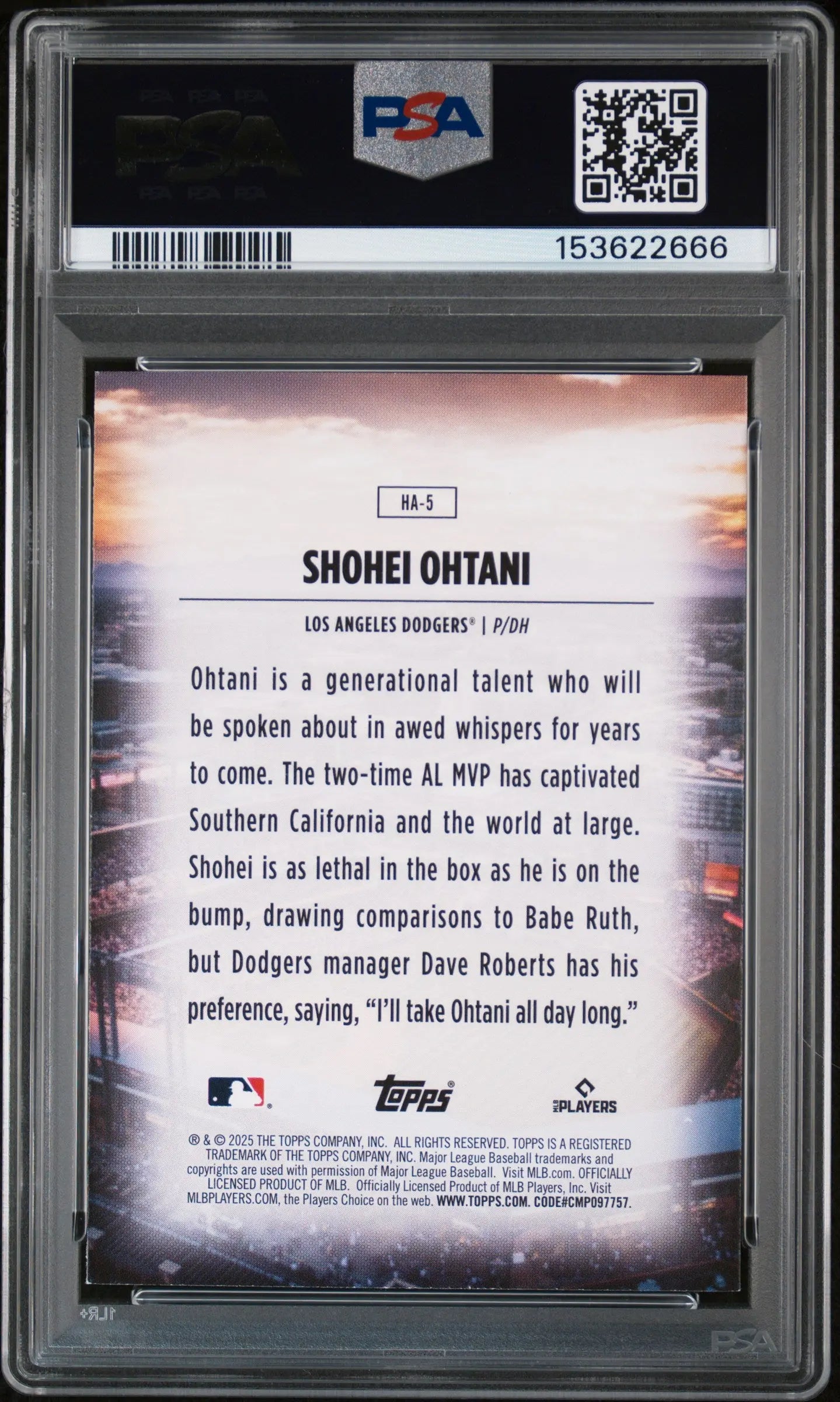 2025 Topps Home Field Advantage Shohei Ohtani PSA 8 