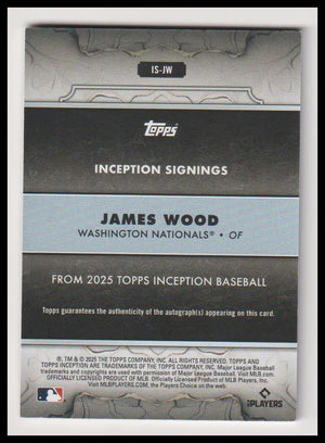 2025 Topps Inception Rookie Autograph James Wood Auto /25 RC 