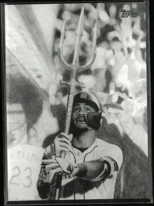 2025 Topps Julio Rodriguez Artwork by Keegan Hall 