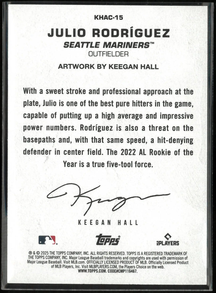 2025 Topps Julio Rodriguez Artwork by Keegan Hall 