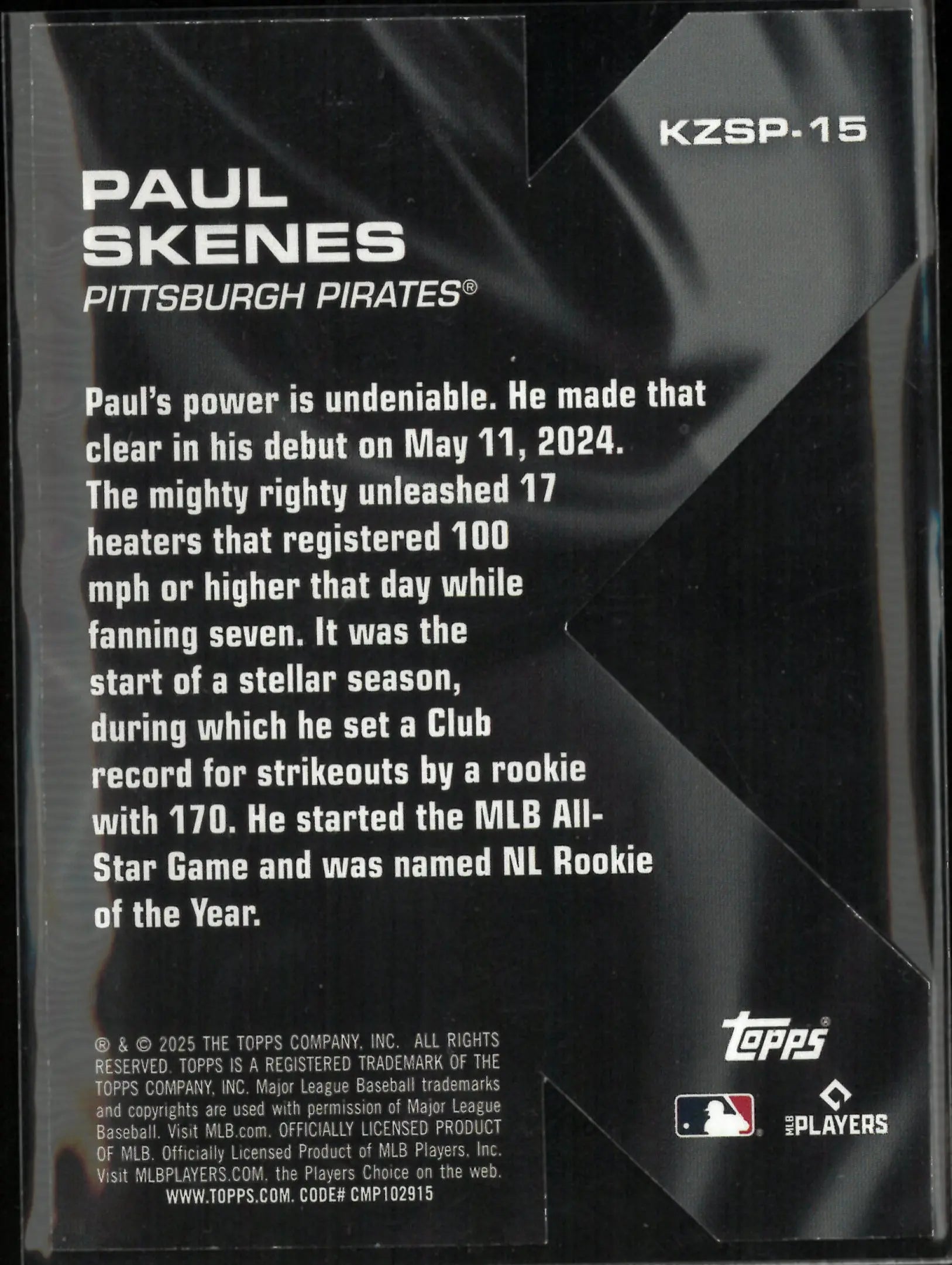 2025 Topps K Zone Paul Skenes 