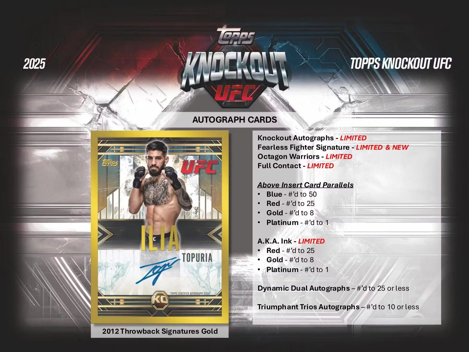 2025 Topps Knockout UFC Hobby Box 