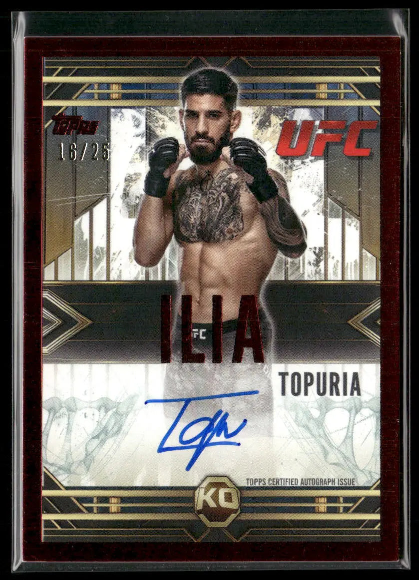 2025 Topps Knockout UFC Red 2012 Throwback Signatures Auto Ilia Topuria /25 