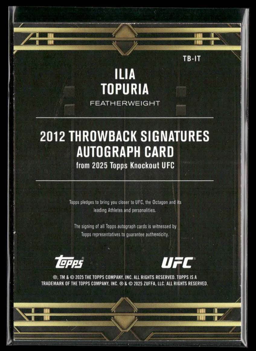 2025 Topps Knockout UFC Red 2012 Throwback Signatures Auto Ilia Topuria /25 