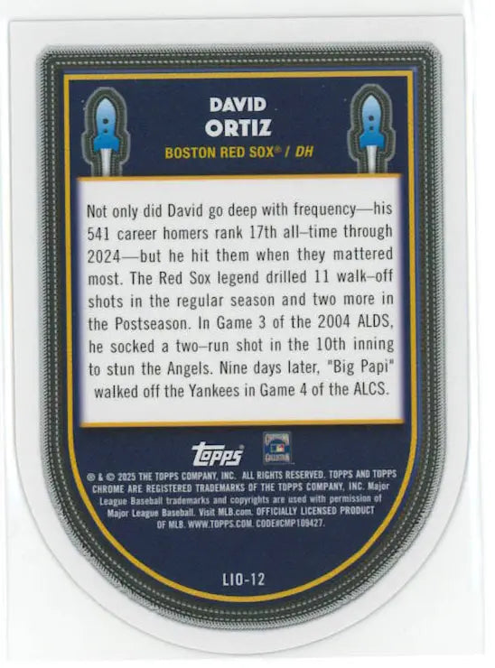 2025 Topps Launched Into Orbit David Ortiz Black Spckled /10 
