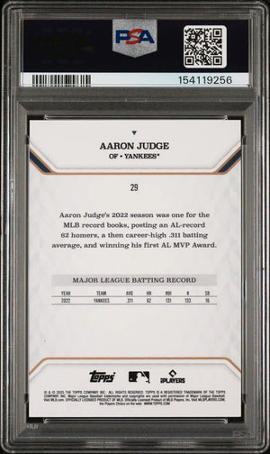 2025 Topps MLB MVP Collection Aaron Judge Blue Foil /35 PSA 9 