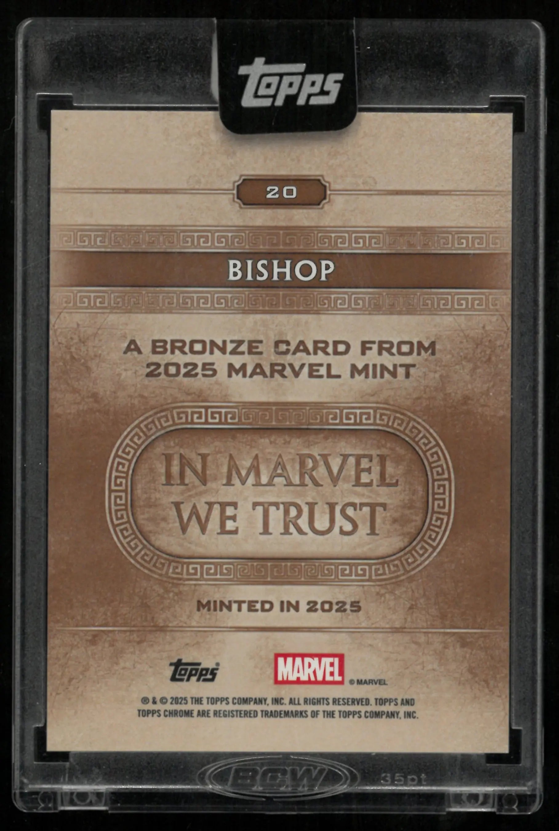 2025 Topps Marvel Mint Bronze Refractor Bishop /100 