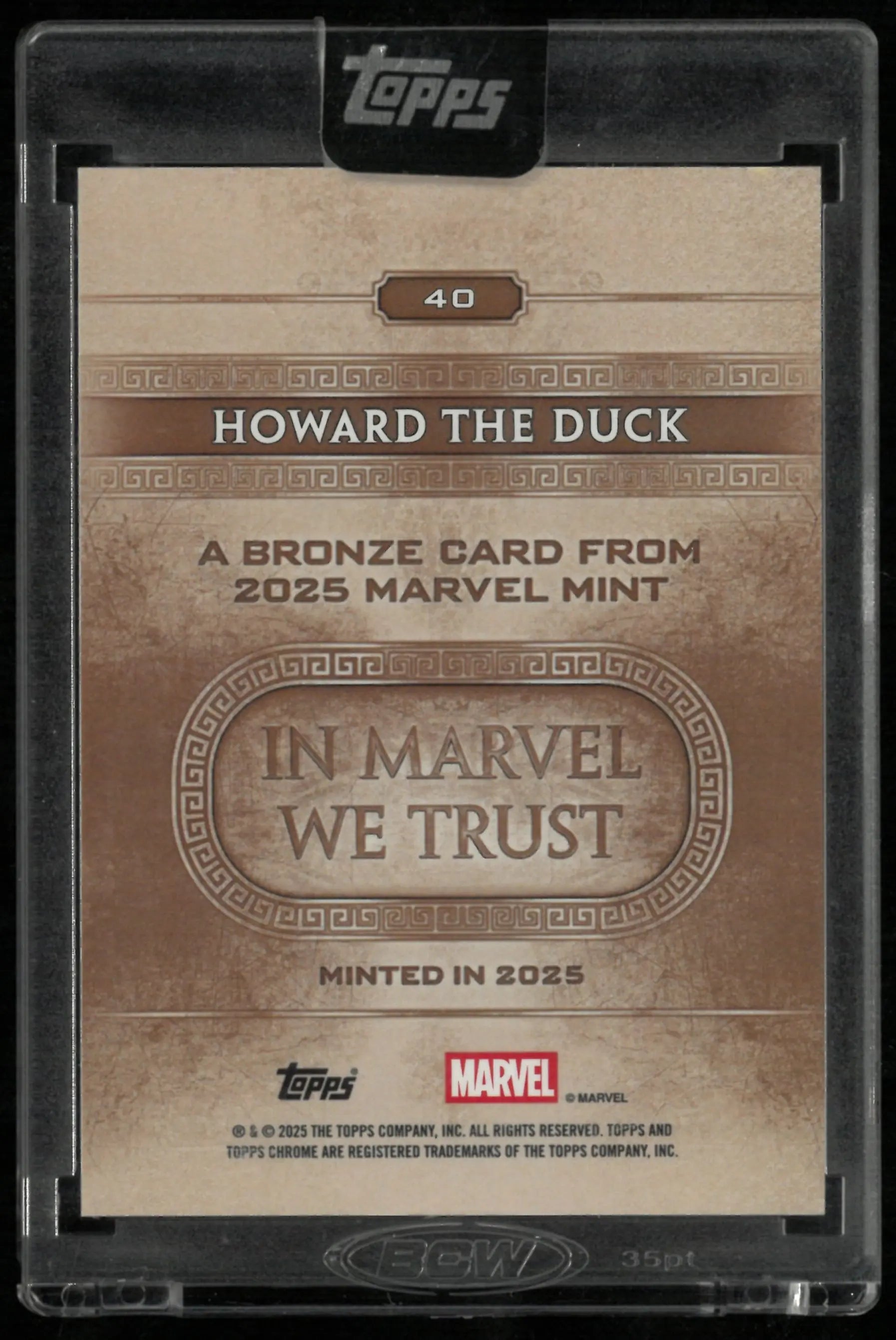2025 Topps Marvel Mint Bronze Refractor Howard The Duck /100 