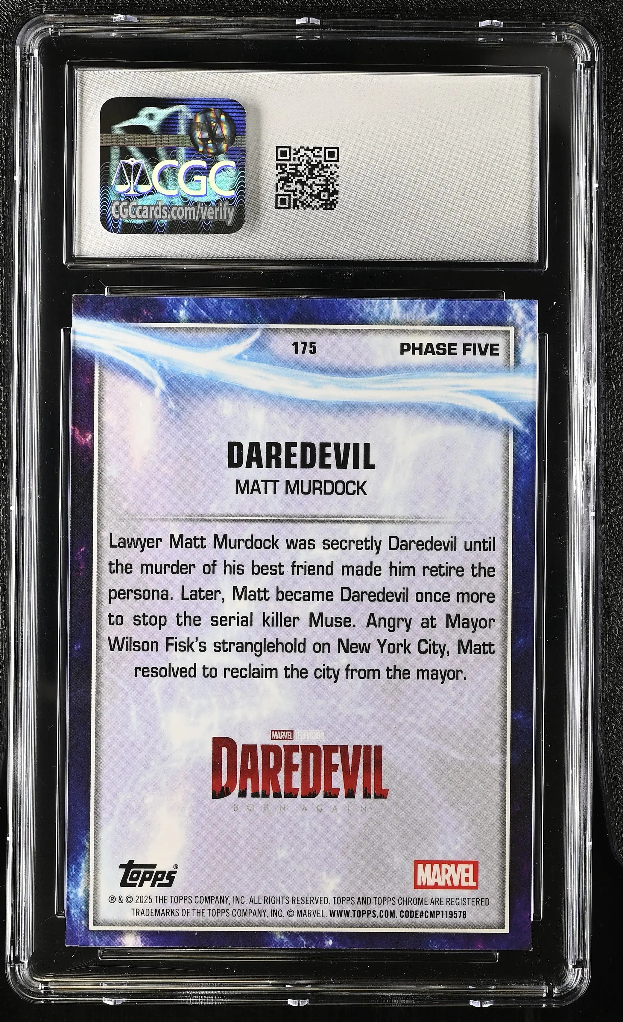 2025 Topps Marvel Studios Chrome Daredevil 43/75 #175 CGC 9.5 
