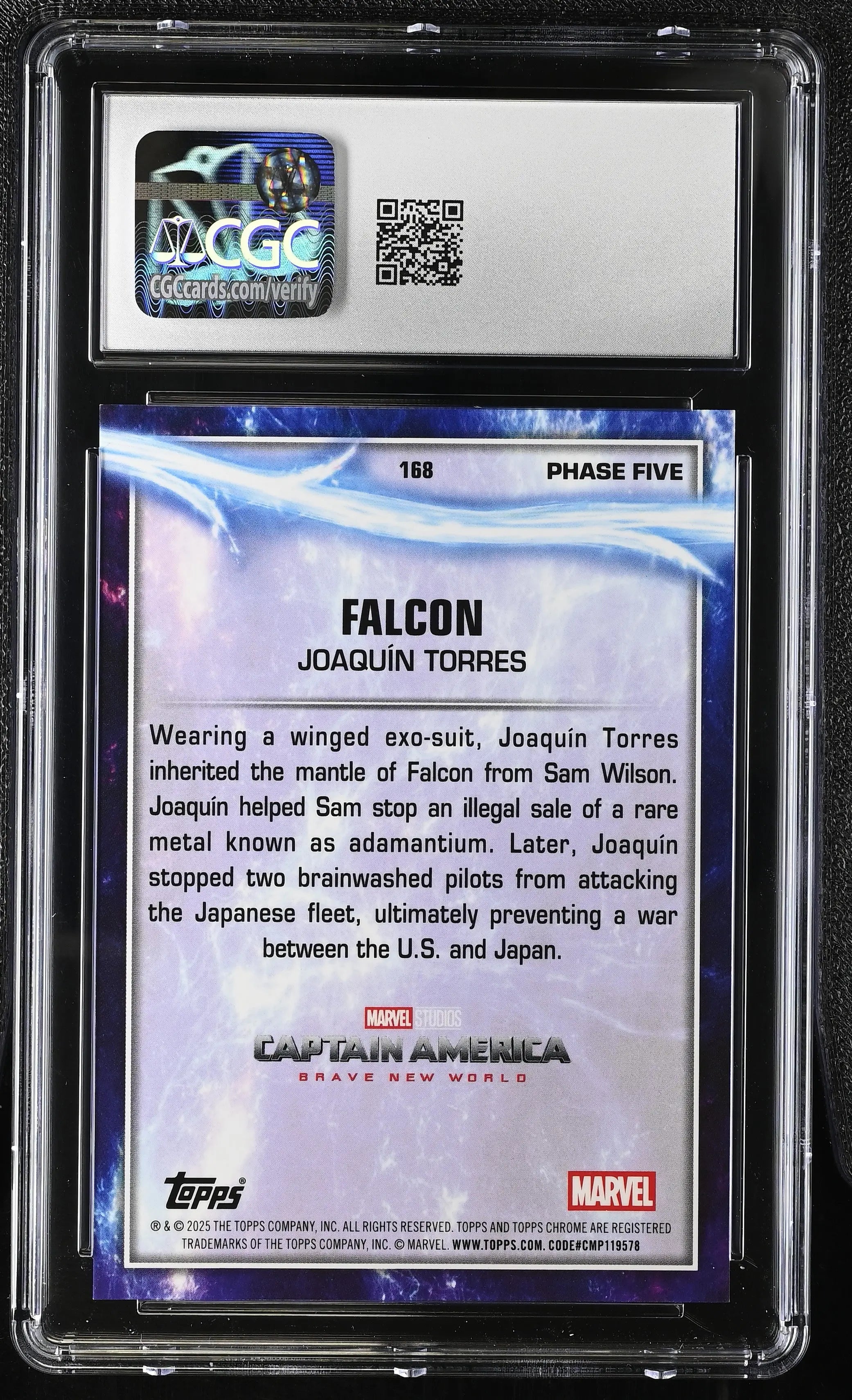 2025 Topps Marvel Studios Chrome Falcon 35/49 #168 CGC 10 