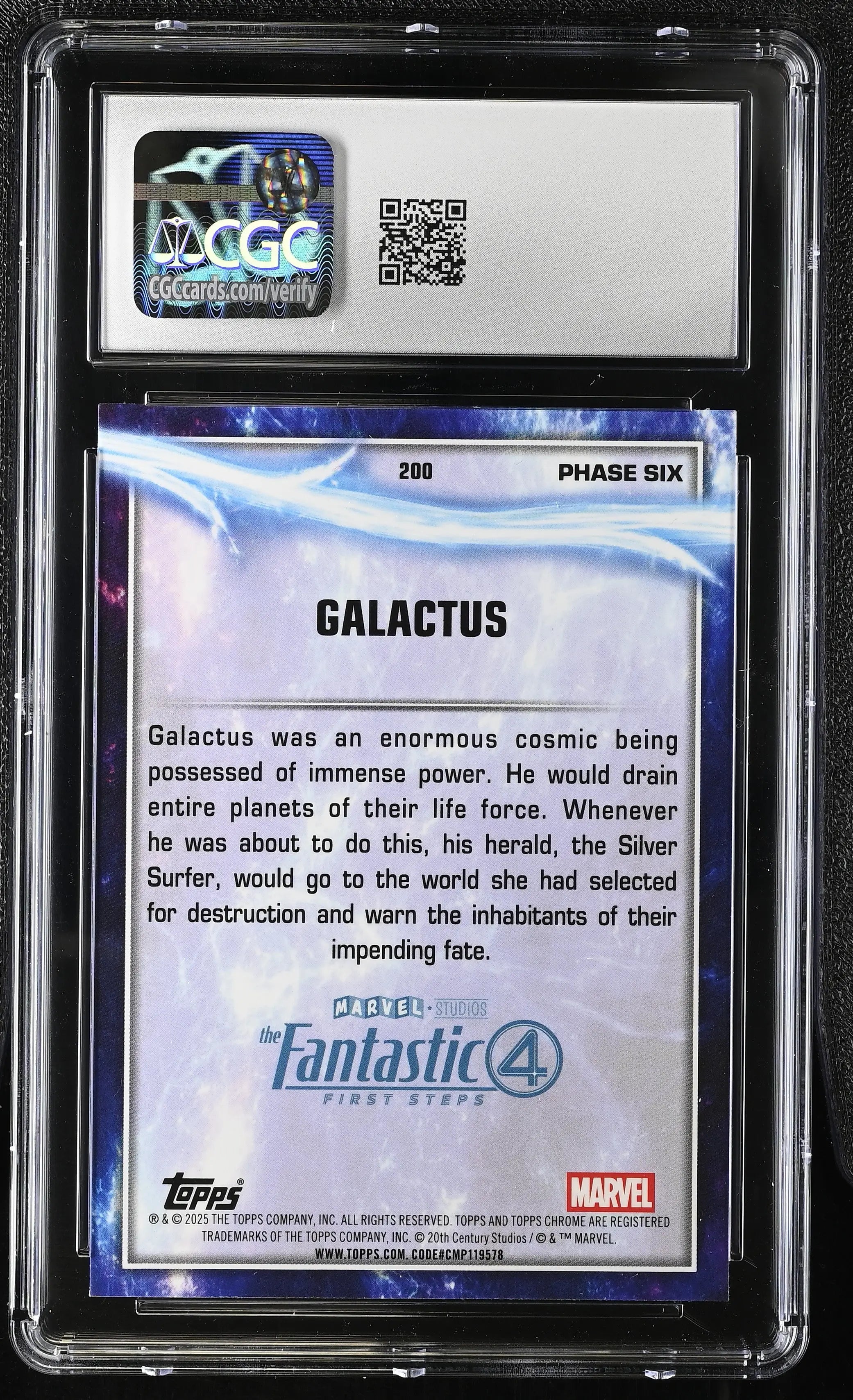 2025 Topps Marvel Studios Chrome Galactus #200 CGC 10 