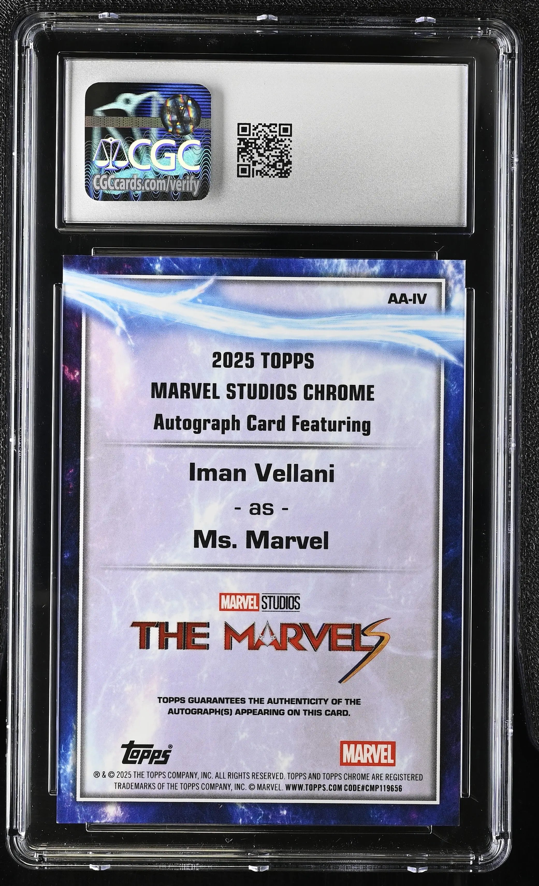 2025 Topps Marvel Studios Chrome Iman Vellani #AA-IV CGC 9.5 