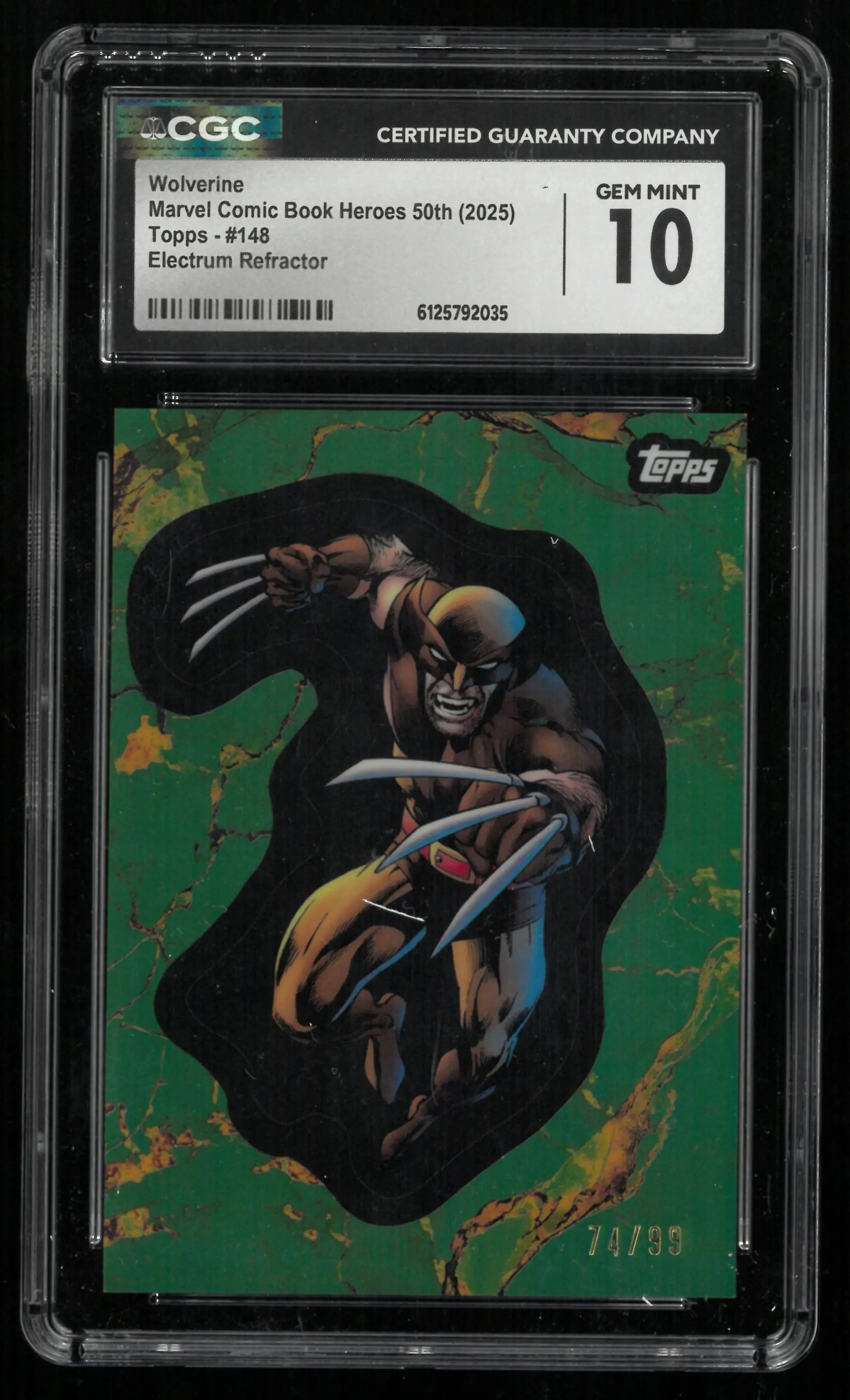 2025 Topps Marvel Wolverine Comic Book Heroes Electrum Ref /99 CGC 10 