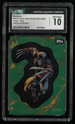 2025 Topps Marvel Wolverine Comic Book Heroes Electrum Ref /99 CGC 10 