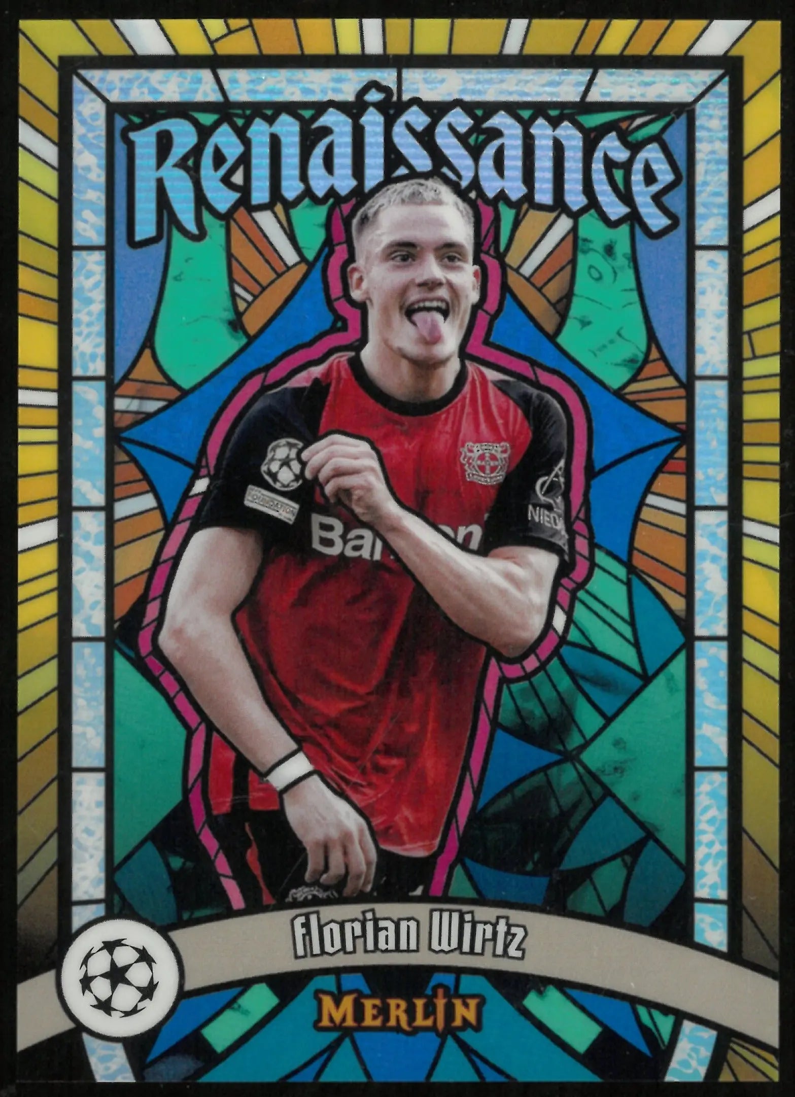 2025 Topps Merlin Florian Wirtz Renaissance Stained Glass SP 