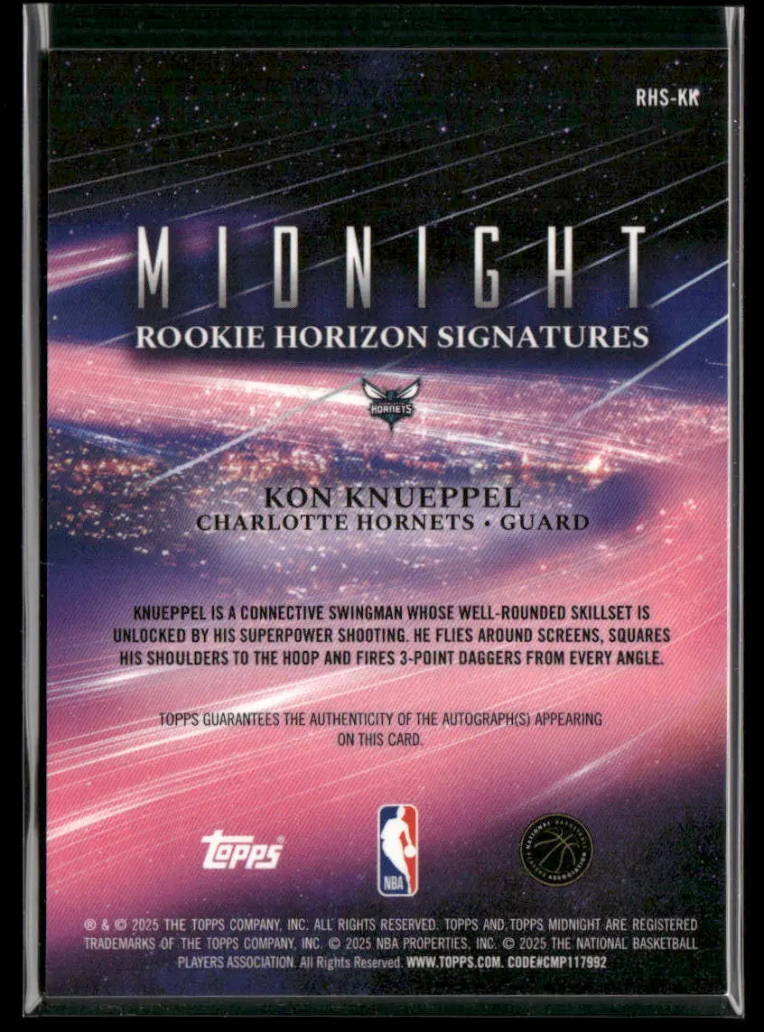 2025 Topps Midnight Rookie Horizon Signatures Auto Kon Knueppel /50 