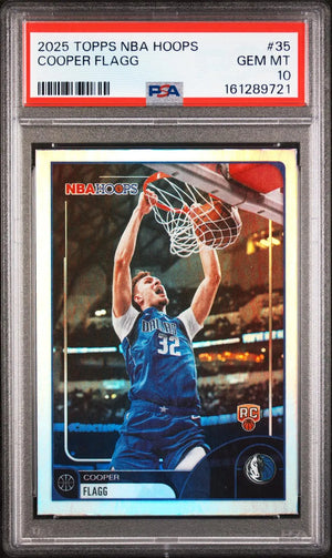2025 Topps NBA Hoops Basketball Rookie Cooper Flagg RC PSA 10 