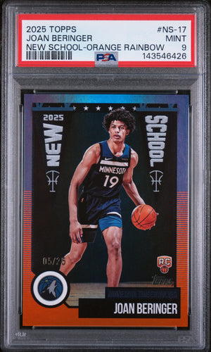 2025 Topps New School Rookie Joan Beringer Orange Rainbow /25 RC PSA 9 
