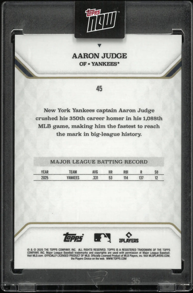 2025 Topps Now MVP Collection Aaron Judge /99 
