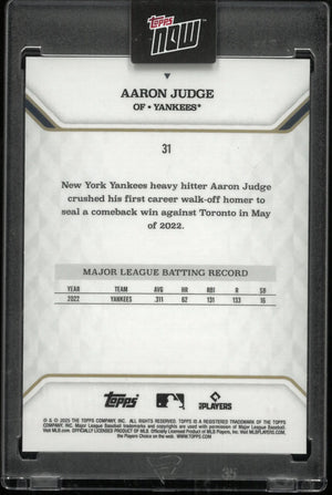 2025 Topps Now MVP Collection Aaron Judge Gold /50 
