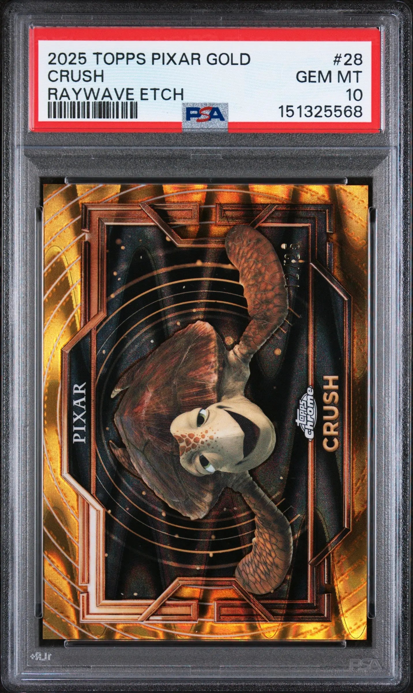 2025 Topps Pixar Crush Gold Raywave /25 PSA 10 