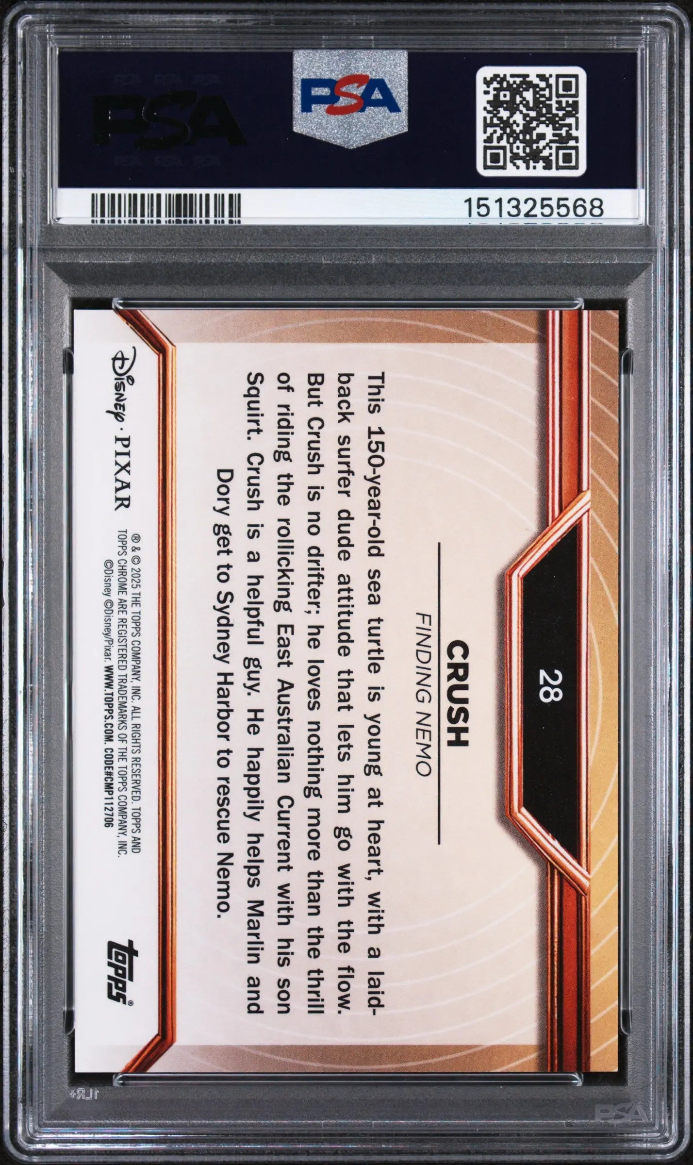 2025 Topps Pixar Crush Gold Raywave /25 PSA 10 