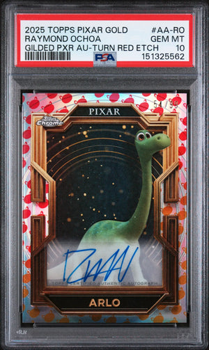 2025 Topps Pixar Gold Gilded Arlo Autographs Raymond Ochoa Turn Red /99 PSA 10 