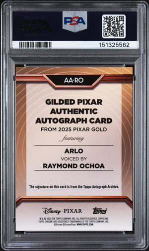 2025 Topps Pixar Gold Gilded Arlo Autographs Raymond Ochoa Turn Red /99 PSA 10 