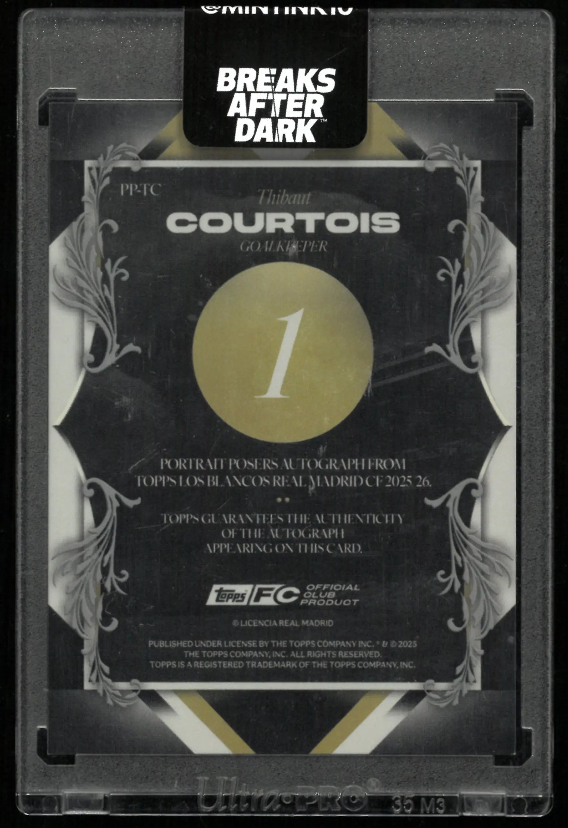 2025 Topps Portrait Posers Auto Los Blancos Real Madrid Thibaut Courtois /99 