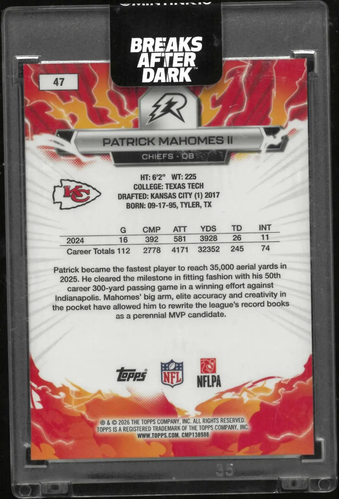 2025 Topps Resurgence Patrick Mahomes II Gold Surge Refractor /50 