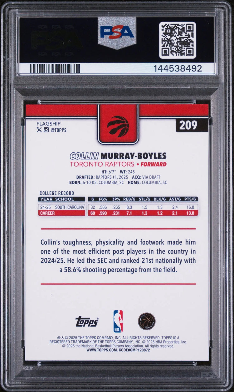 2025 Topps Rookie Collin Murray-Boyles Gold /2025 RC PSA 9 