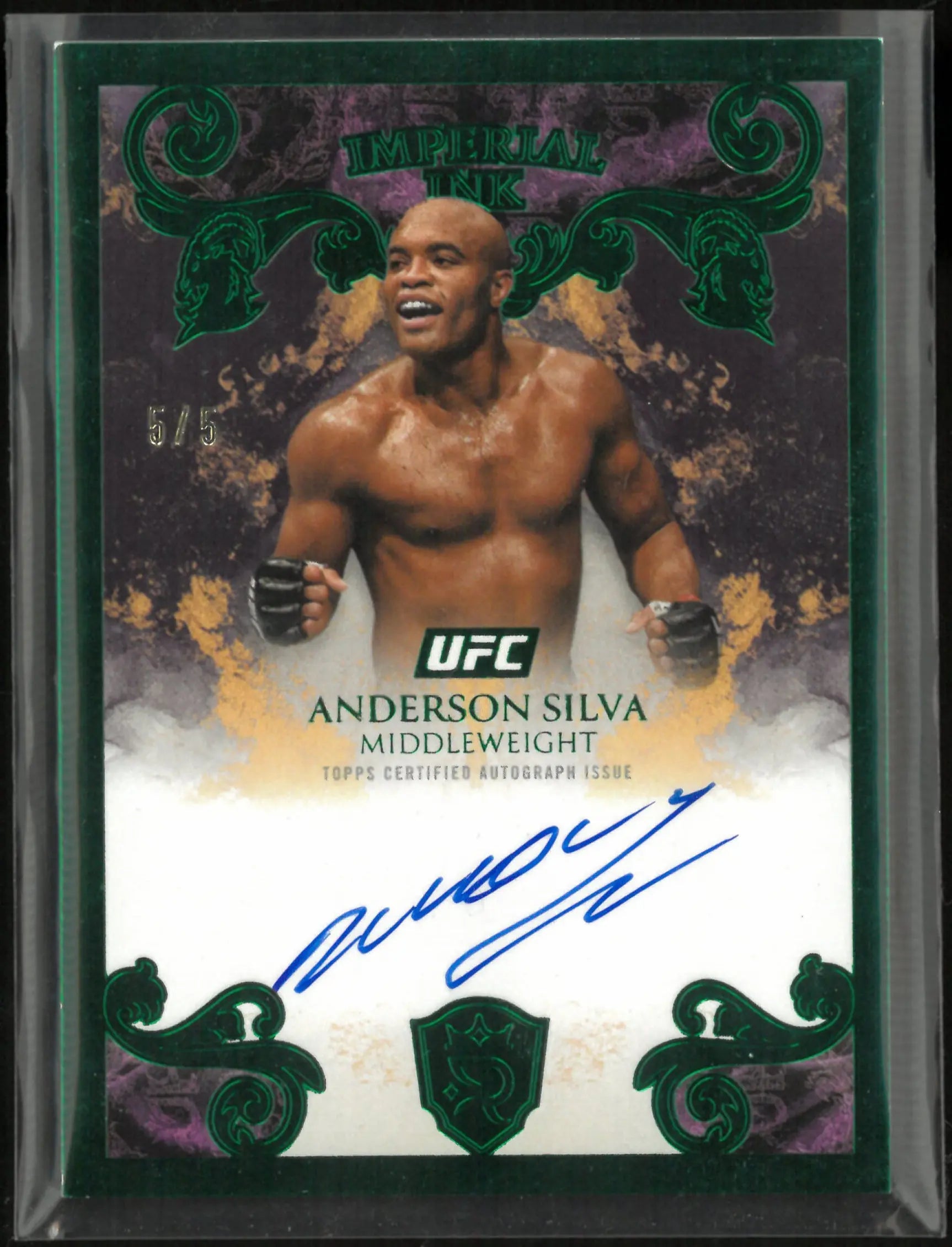 2025 Topps Royalty Collection Imperial Ink Anderson Silva Autograph Green /5 