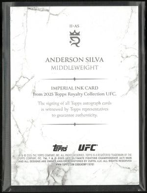 2025 Topps Royalty Collection Imperial Ink Anderson Silva Autograph Green /5 