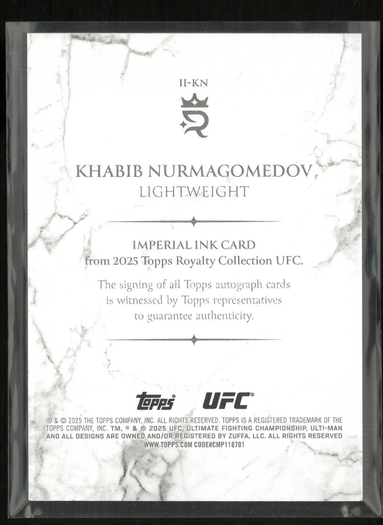 2025 Topps Royalty Collection Imperial Ink Khabib Nurmagomedov Blue /25 