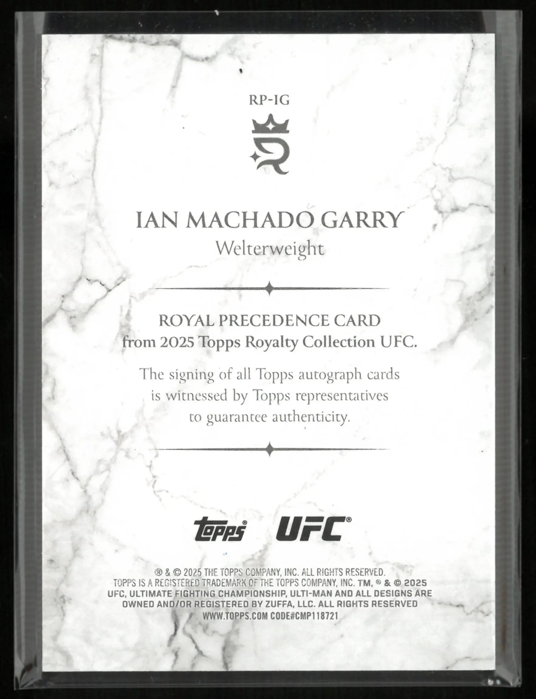 2025 Topps Royalty Collection Precedence Ian Machado Garry Autograph /10 