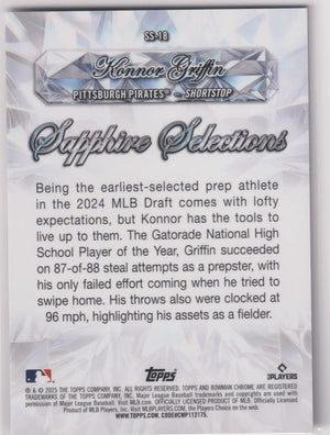 2025 Topps Sapphire Selections Konnor Griffin Gold /50 