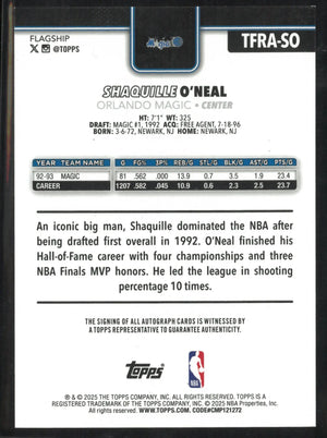 2025 Topps Shaquille O'Neal Autograph 