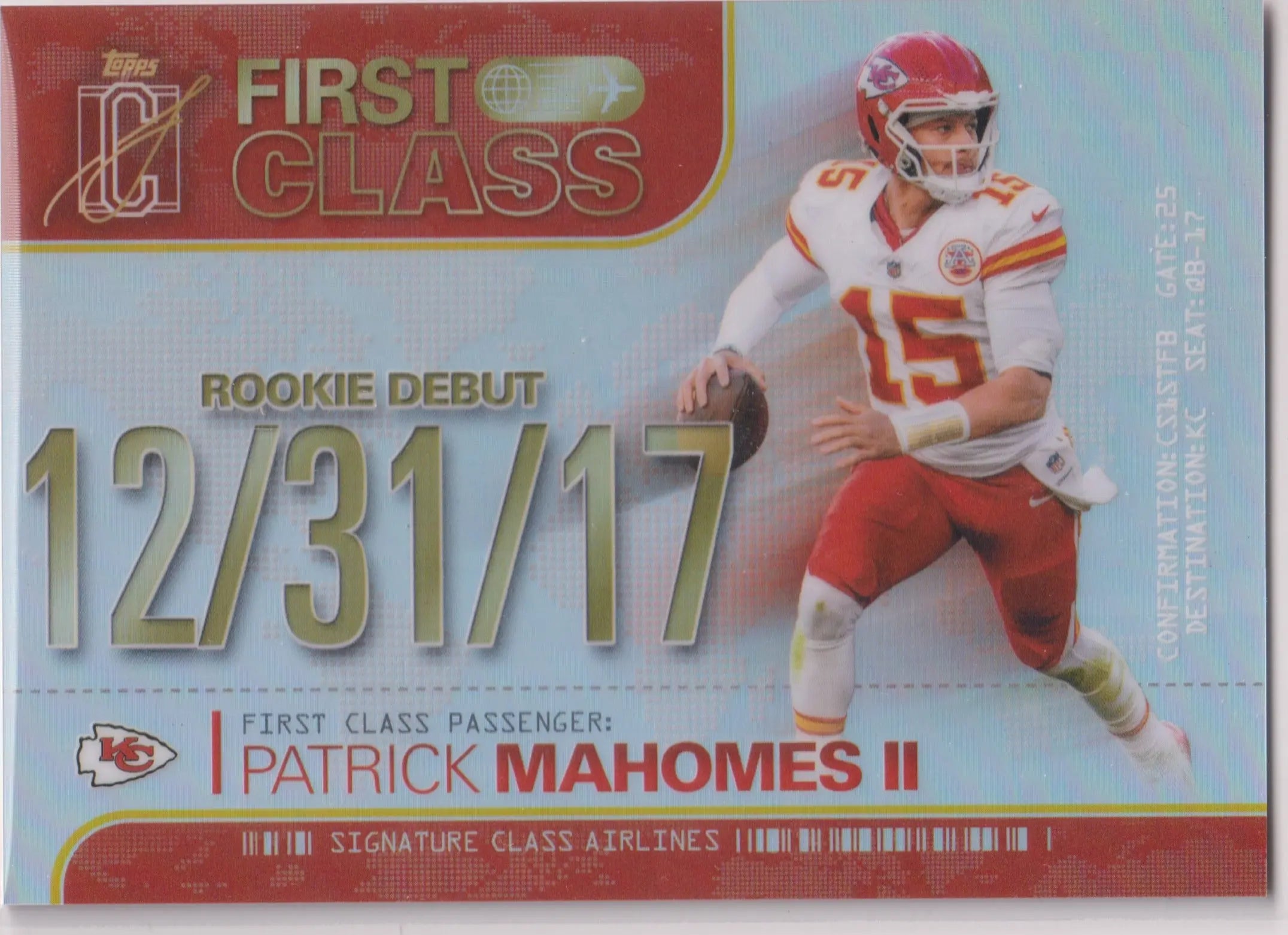2025 Topps Signature Class First Class Airlines Patrick Mahomes II SP 