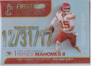 2025 Topps Signature Class First Class Airlines Patrick Mahomes II SP 
