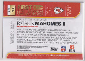 2025 Topps Signature Class First Class Airlines Patrick Mahomes II SP 